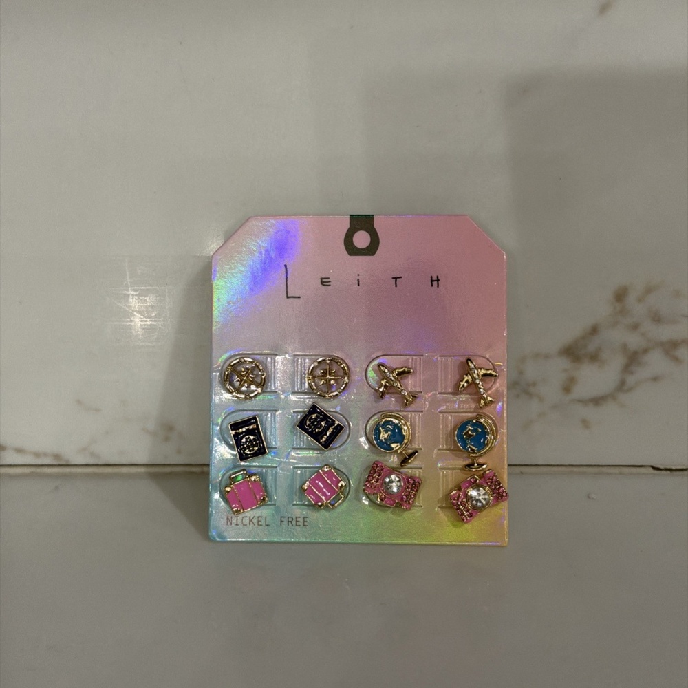 Leith Travel Stud Earrings - Set Of 6